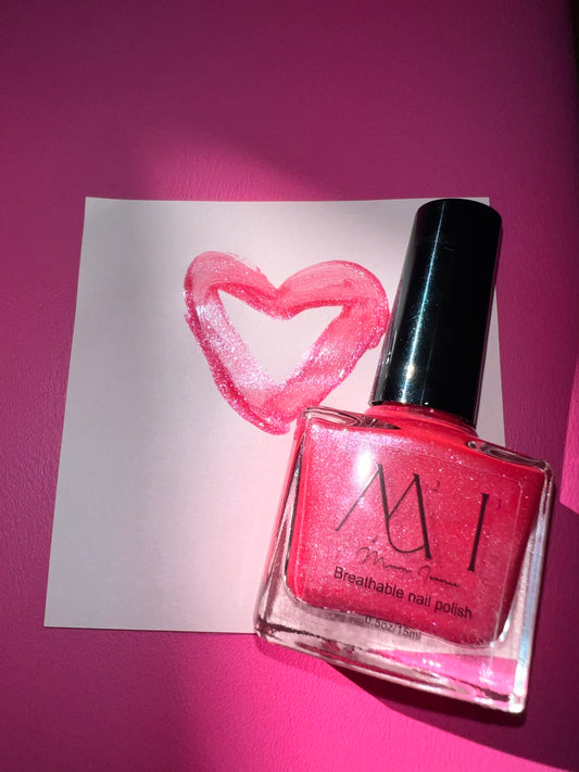 Vernis Rose barbie pailletté